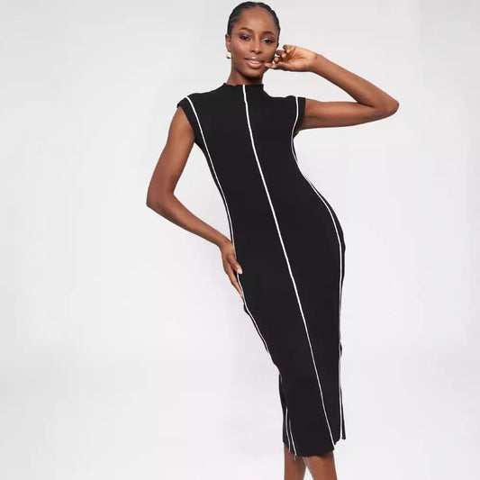American Knitted Striped Dress