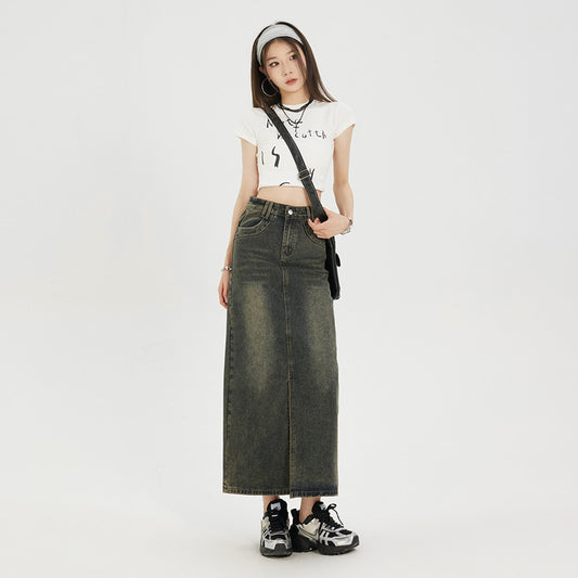 Fashionable American Retro Denim Skirt